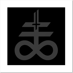 Leviathan Cross. Satanic Cross & Inverted Cross. Black Goth Satanism Satanist Posters and Art